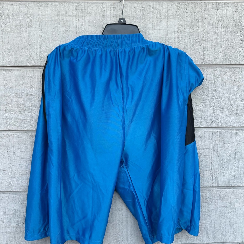 Men Leehanton Shiny Dazzle Basketball Short color Blue size 3XL.